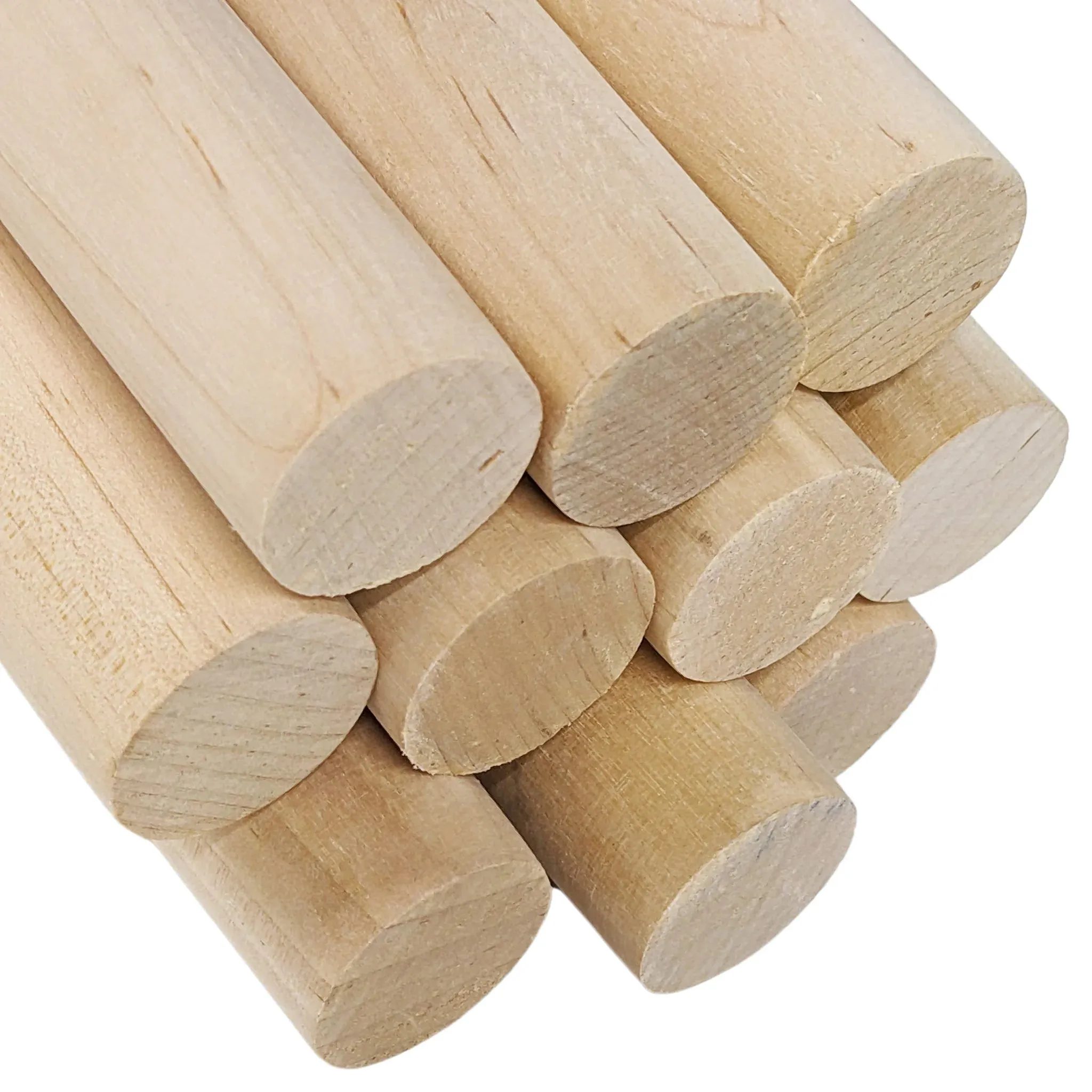 10 Pack 1" Diameter x 36" Length Birch Wood Dowels - Round Wooden Rods