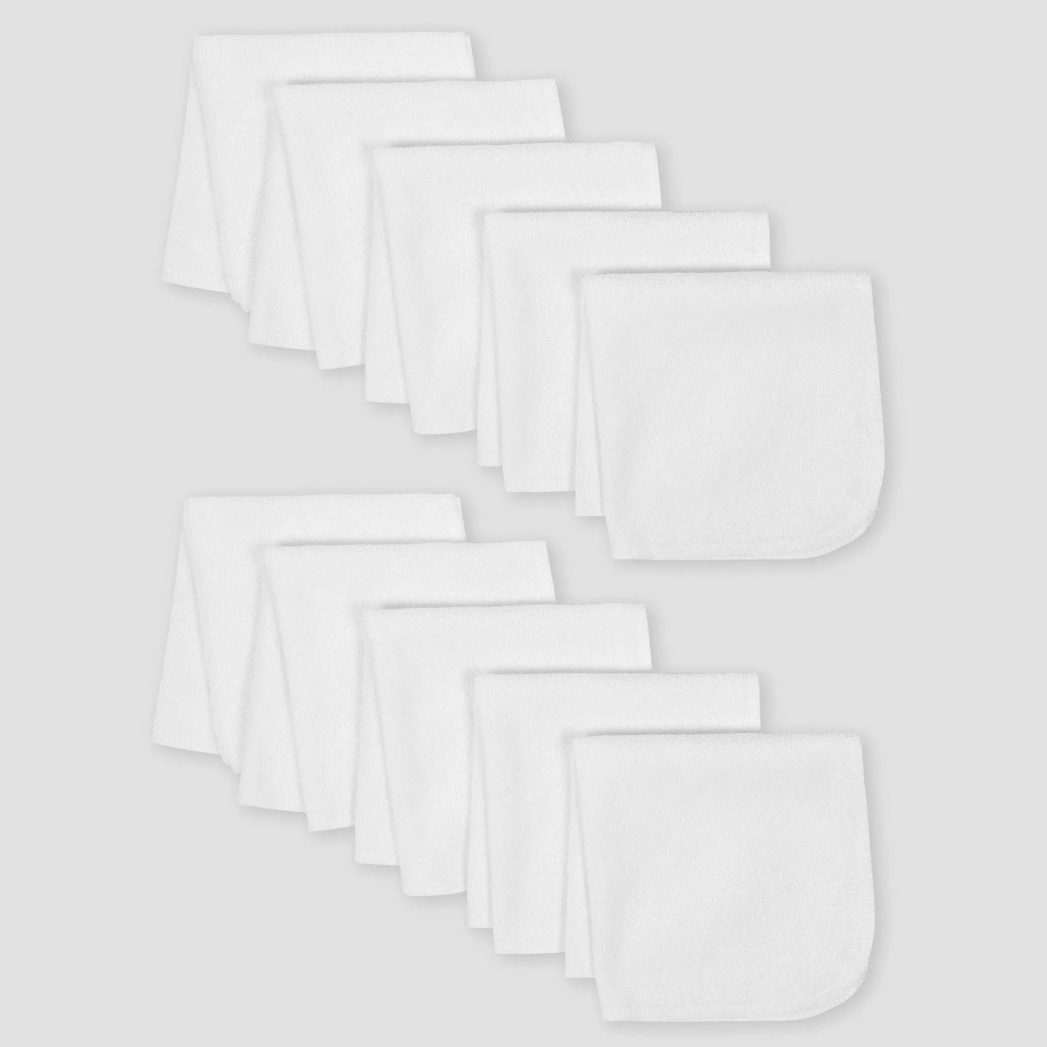 10-Pack Baby Neutral White Washcloths