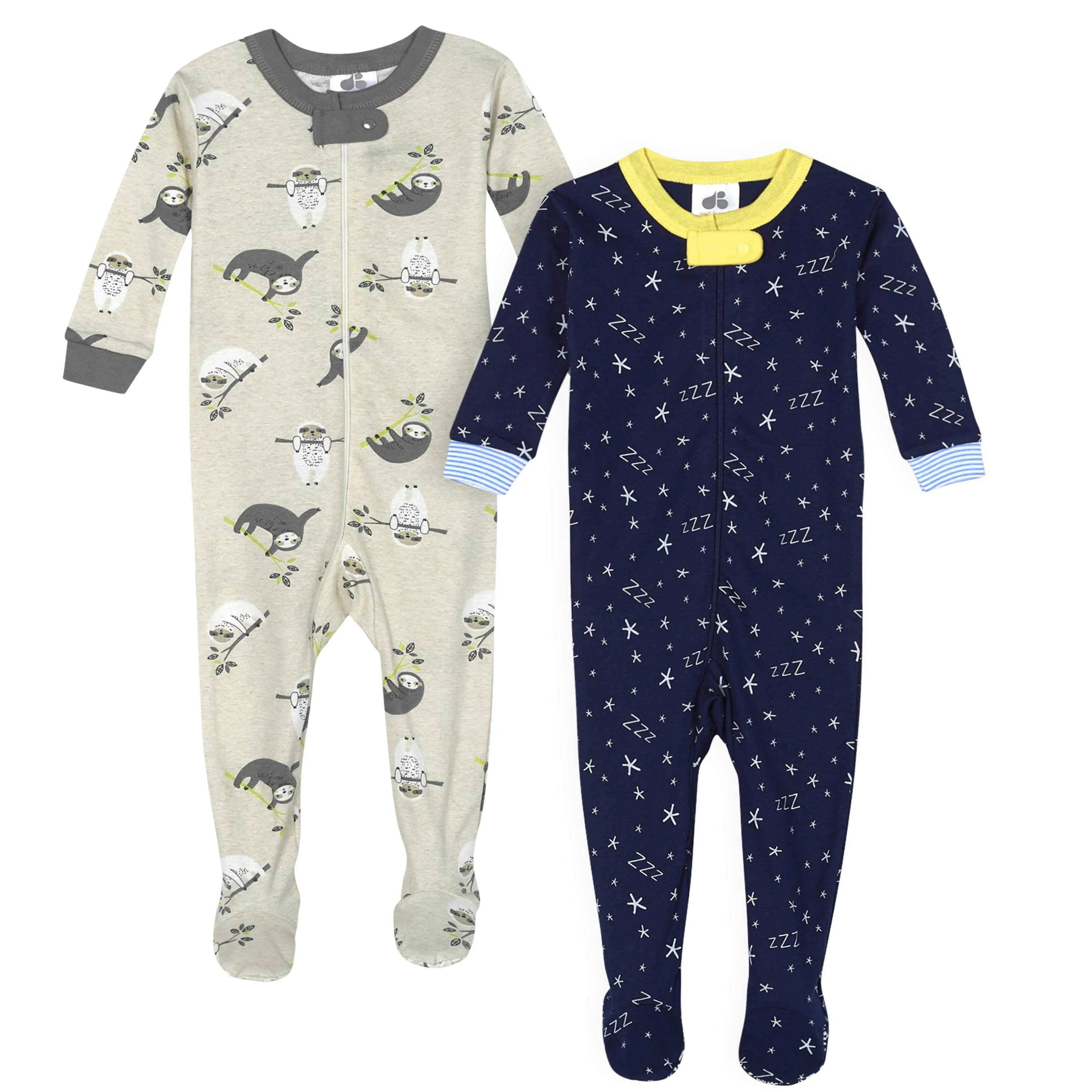 2-Pack Baby Boys' "Zzzzz" & Sloth Organic Sleep 'n Play