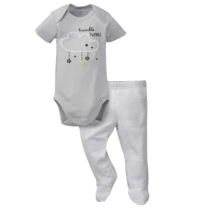 2-Piece Baby Neutral Clouds Bodysuit and Pant Set