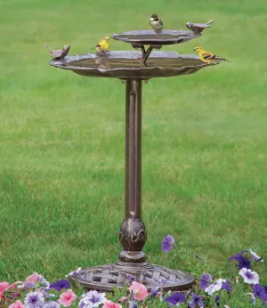 2-Tier Lily Pad Birdbath