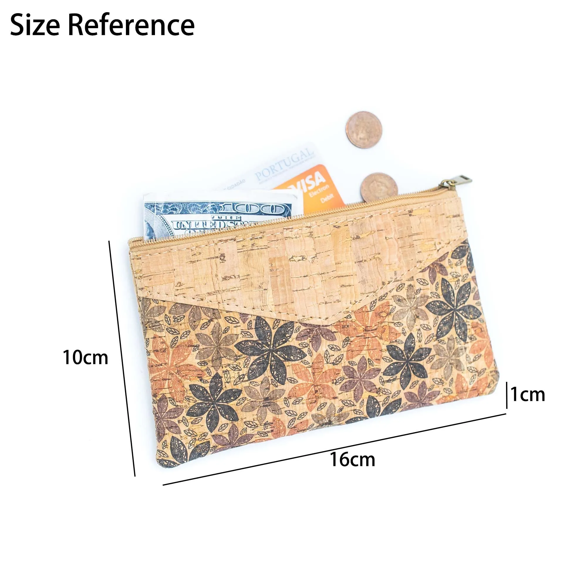 (5units）Pack of 5 Printed Cork Purses BAGD-292