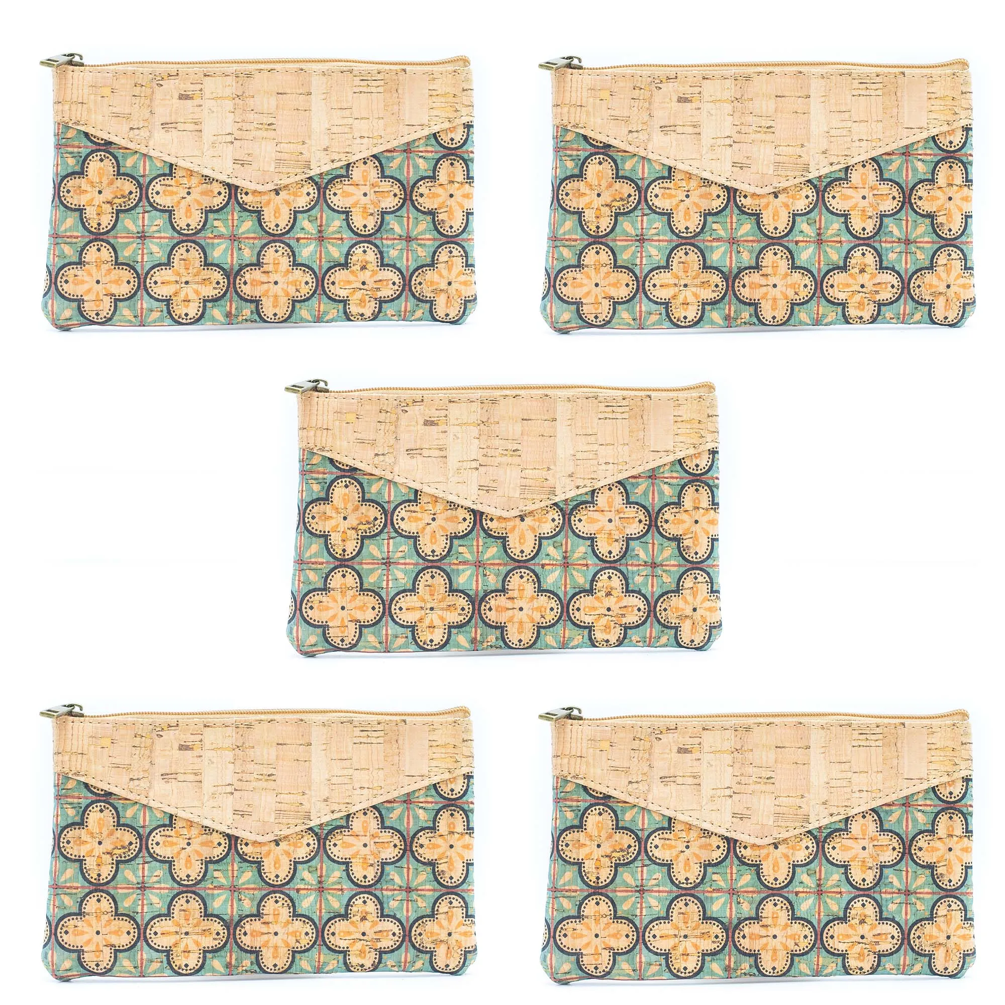 (5units）Pack of 5 Printed Cork Purses BAGD-292