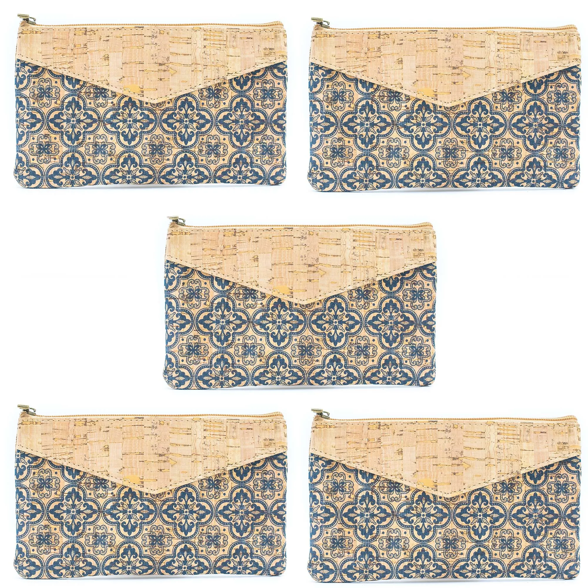 (5units）Pack of 5 Printed Cork Purses BAGD-292