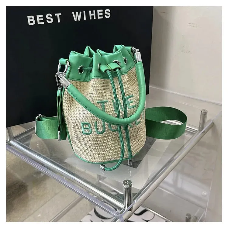 AAA Quality The Womens Bucket Bag with Long Strap (Green)