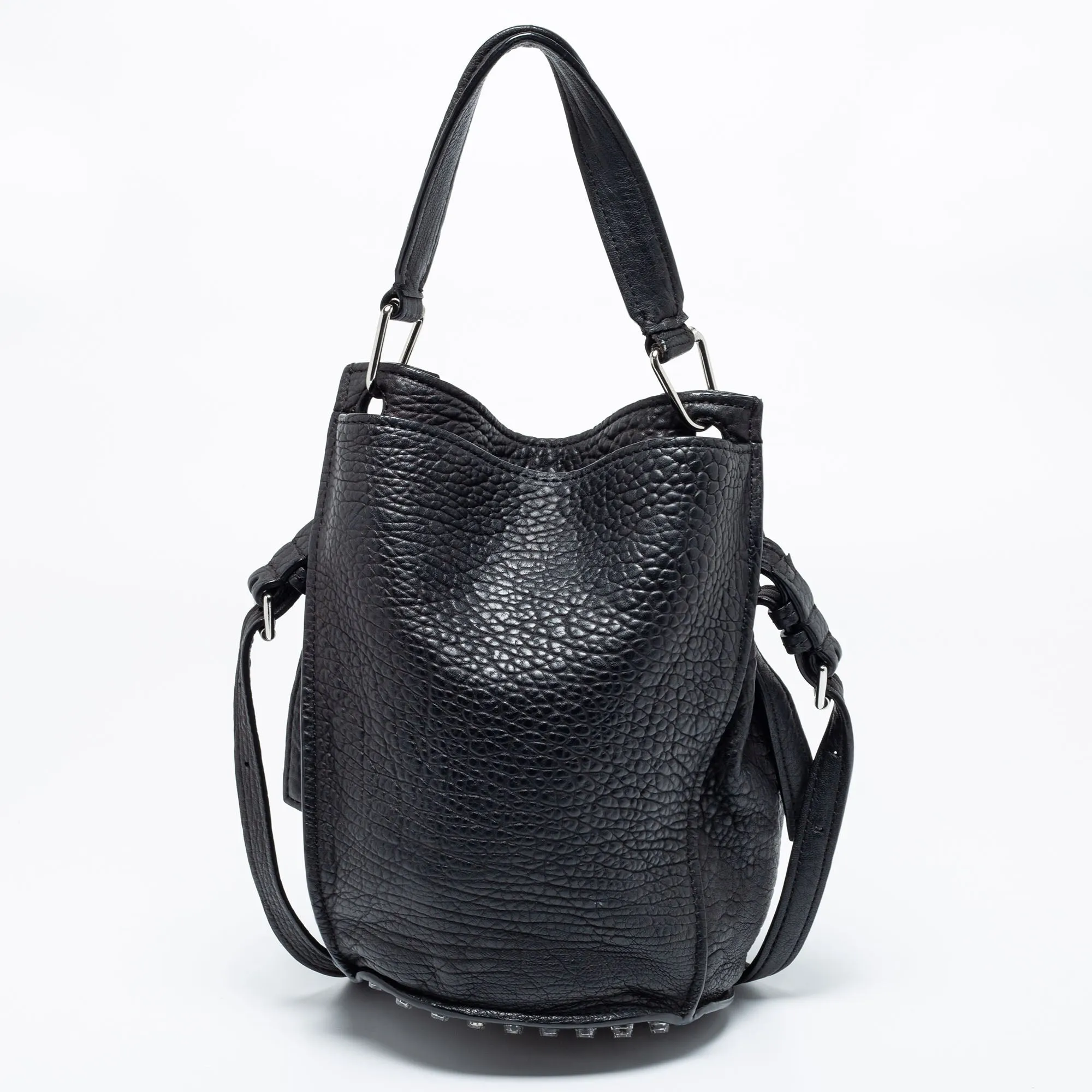 Alexander Wang Black Textured Leather Diego Bucket Bag