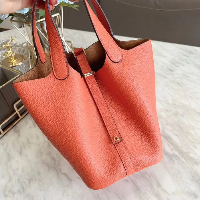 Alexel Genuine Leather handbag Women Leather Bucket Bag, Top Handle Purse, Luxury Bag, Designer Bag, Gift for Her