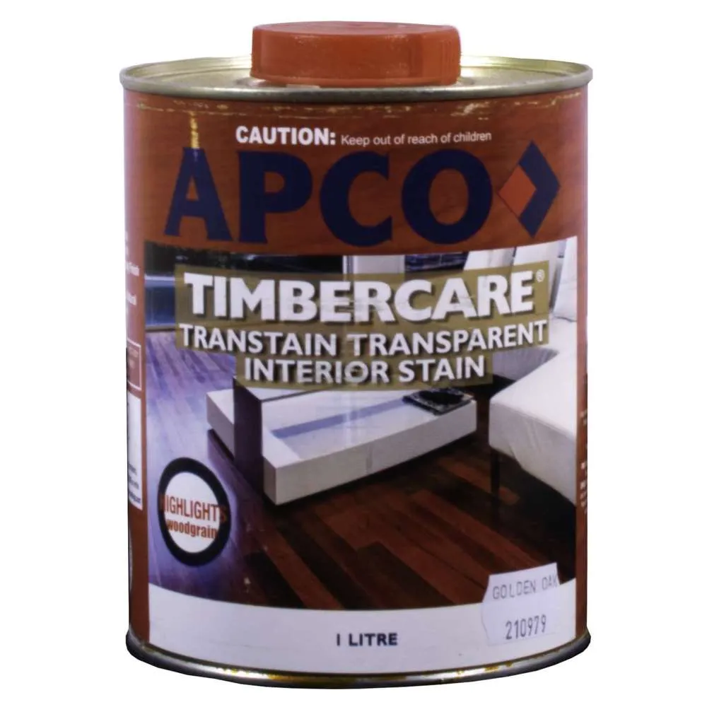 Apco Timbercare Transtain Transparent Stain Golden Oak 1L