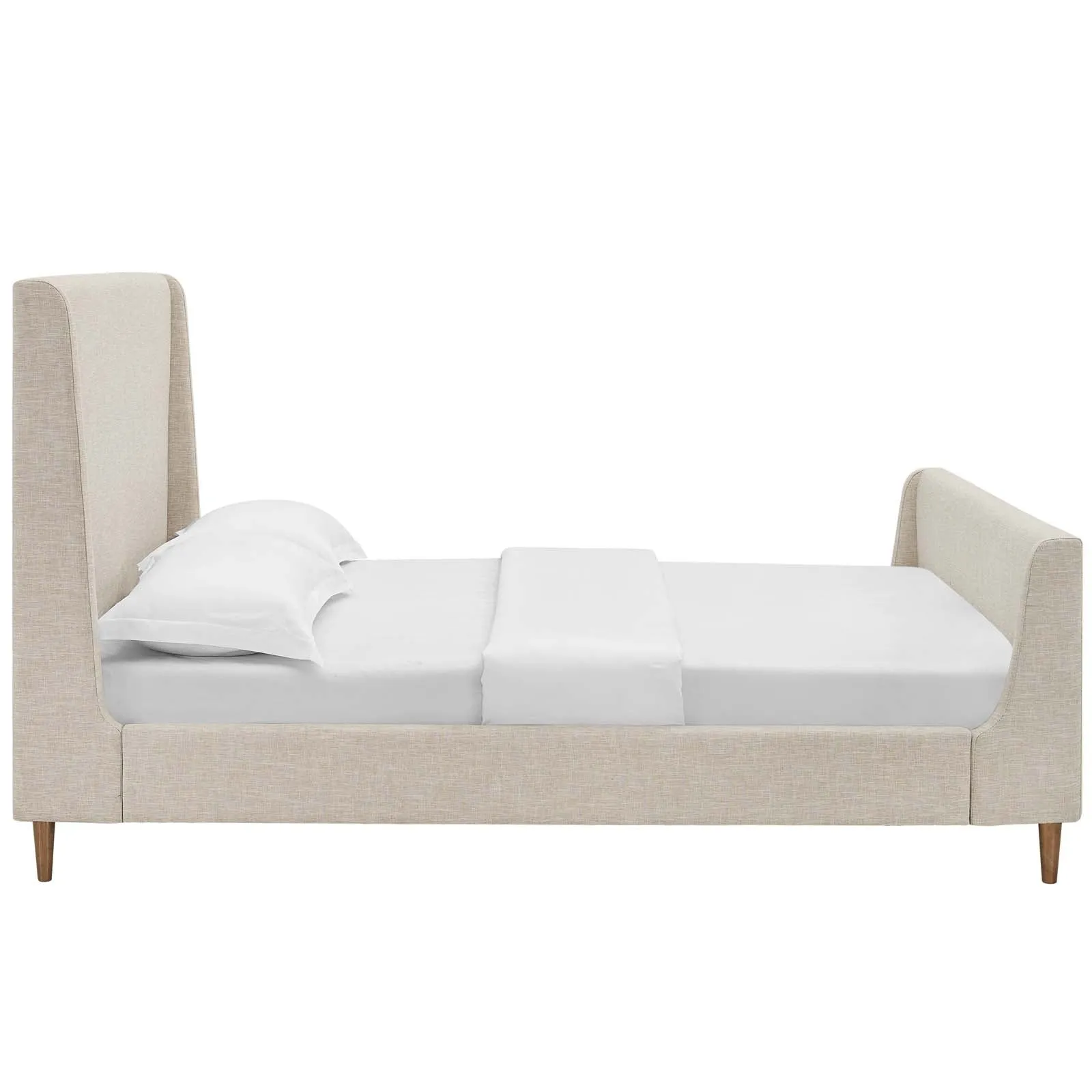 Aubree Upholstered Fabric Sleigh Platform Bed by Modway