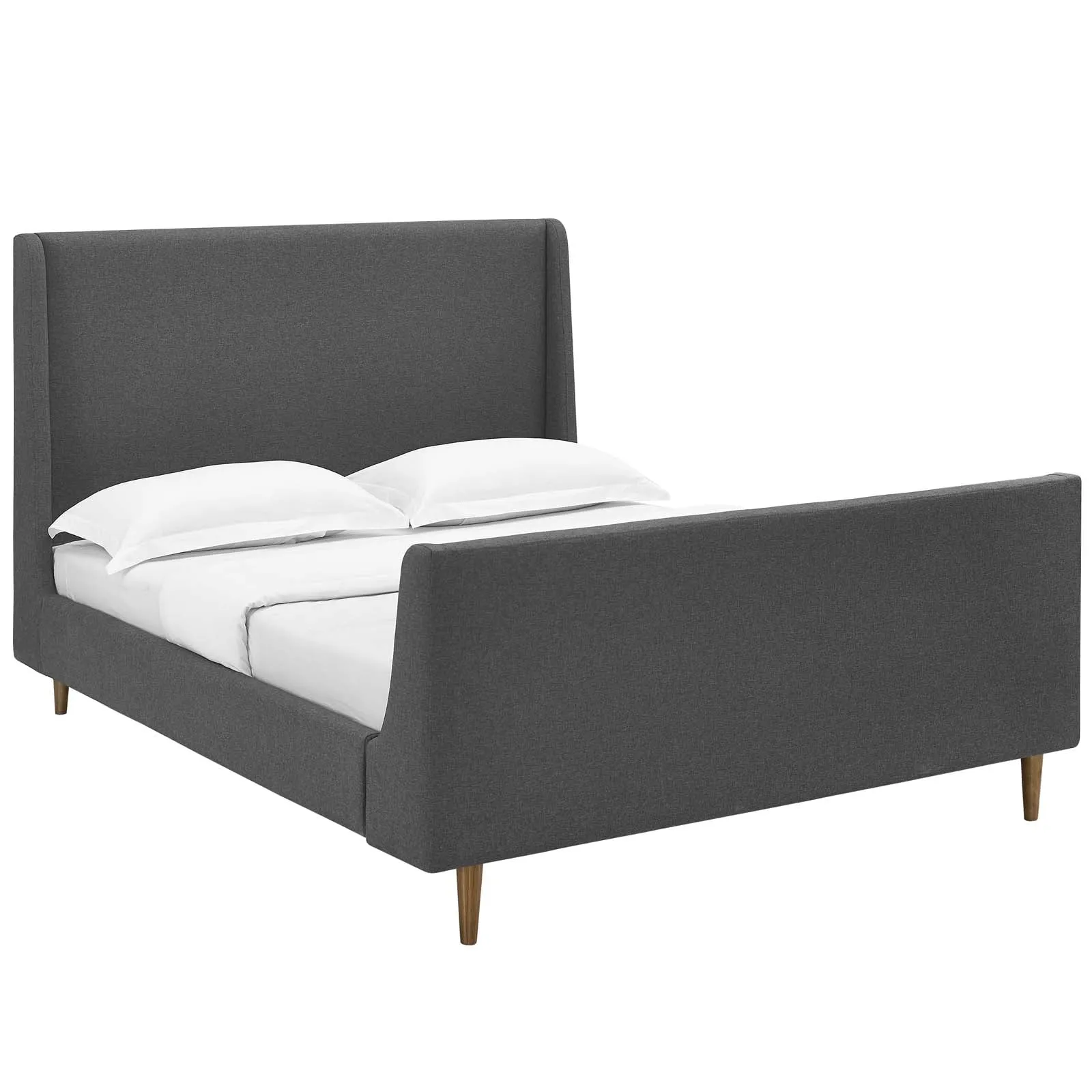 Aubree Upholstered Fabric Sleigh Platform Bed by Modway