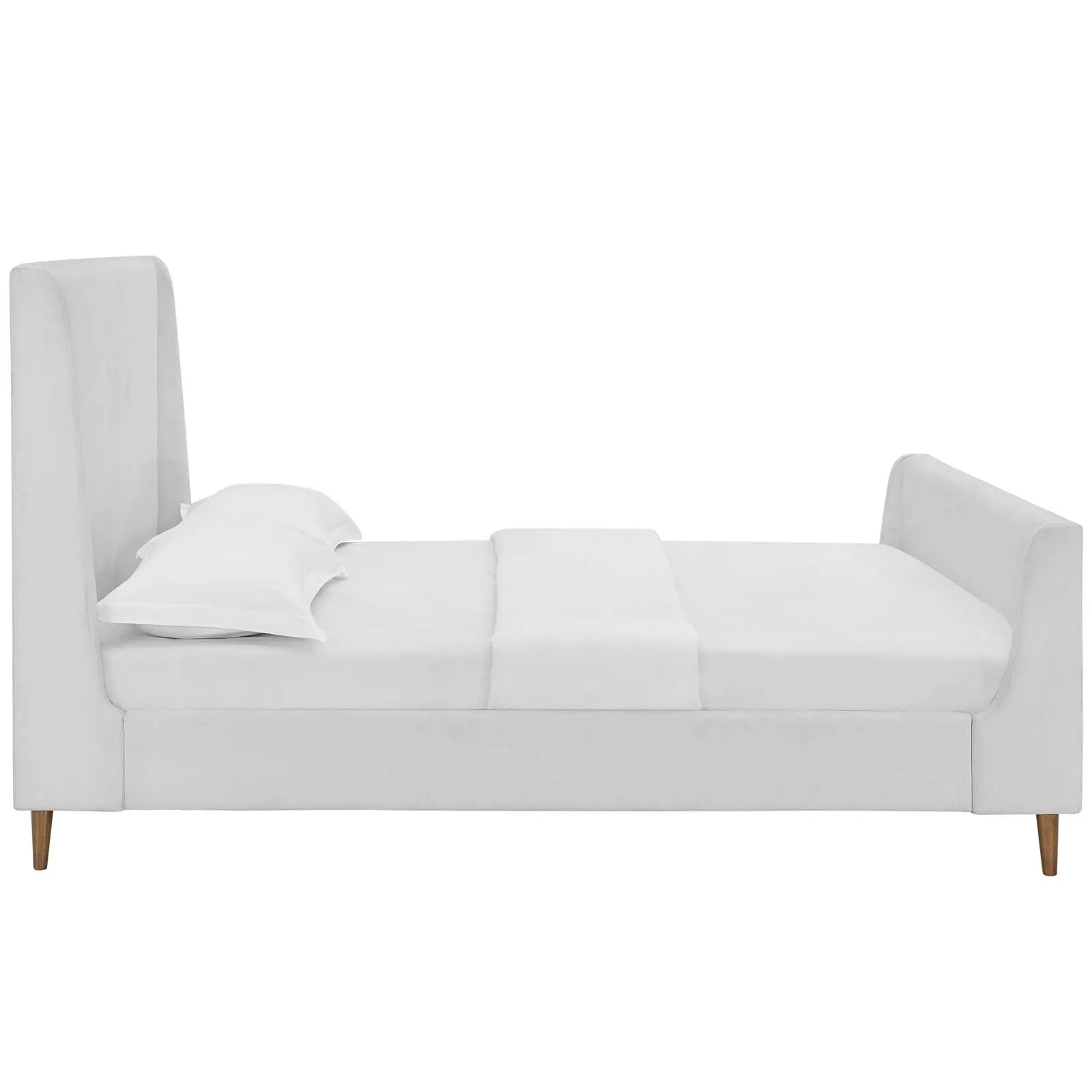 Aubree Upholstered Fabric Sleigh Platform Bed by Modway