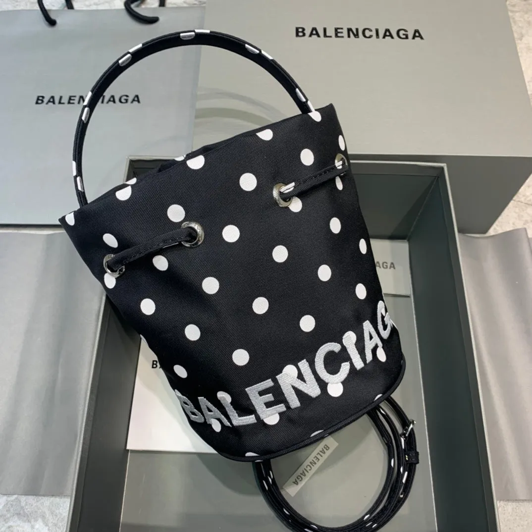 Balen Le Cagole Medium Bucket Bag In Black, For Women,  Bags 11.8in/30cm