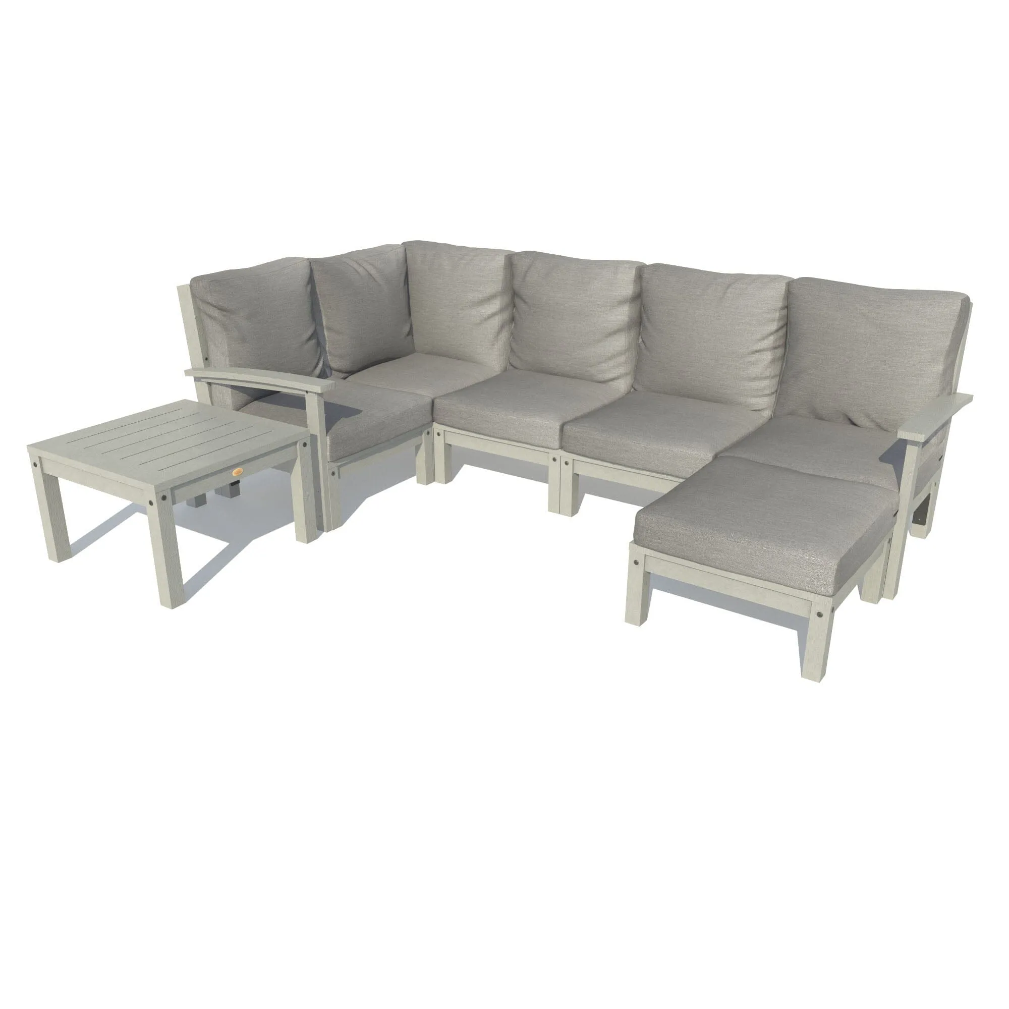 Bespoke Deep Seating: 7 Piece Sectional Set with Ottoman and Side Table