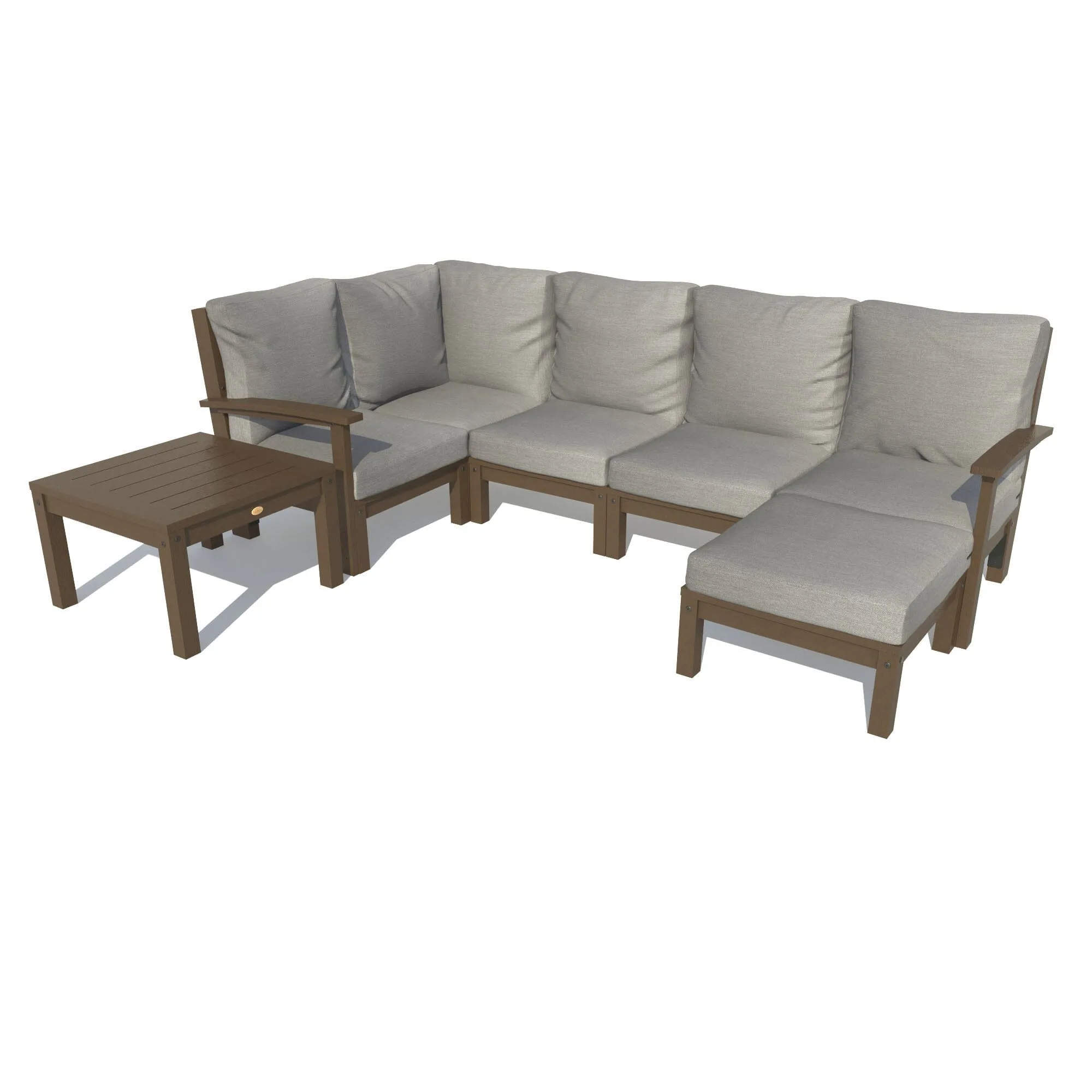 Bespoke Deep Seating: 7 Piece Sectional Set with Ottoman and Side Table