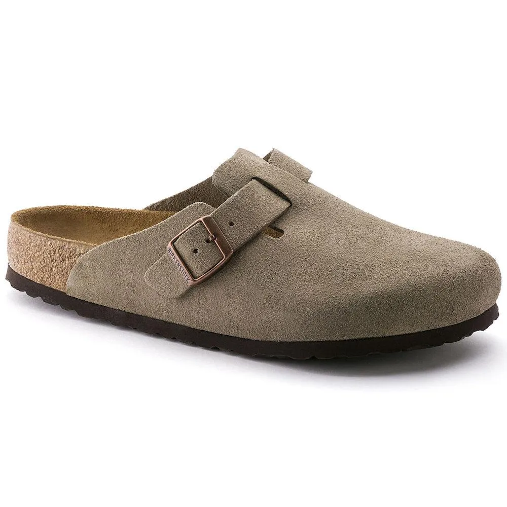 Birkenstock Women's Boston Soft Footbed Taupe Suede