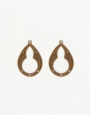 Bohemian Teardrop, 30x21mm, (2pcs)