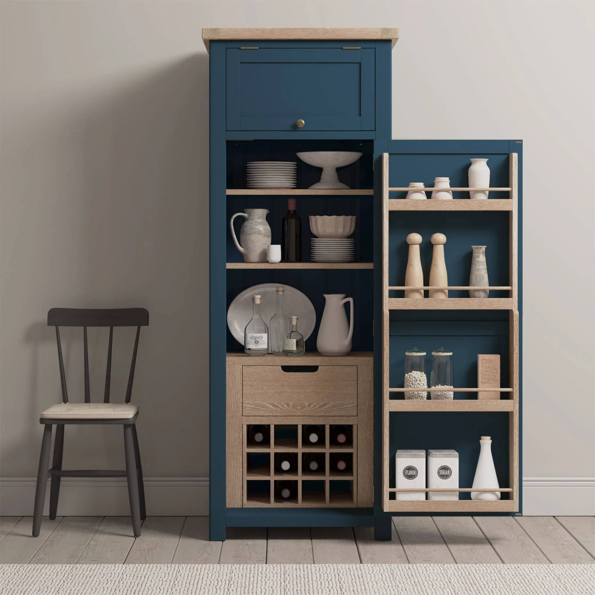 Burford Single Larder Unit in Navy Blue