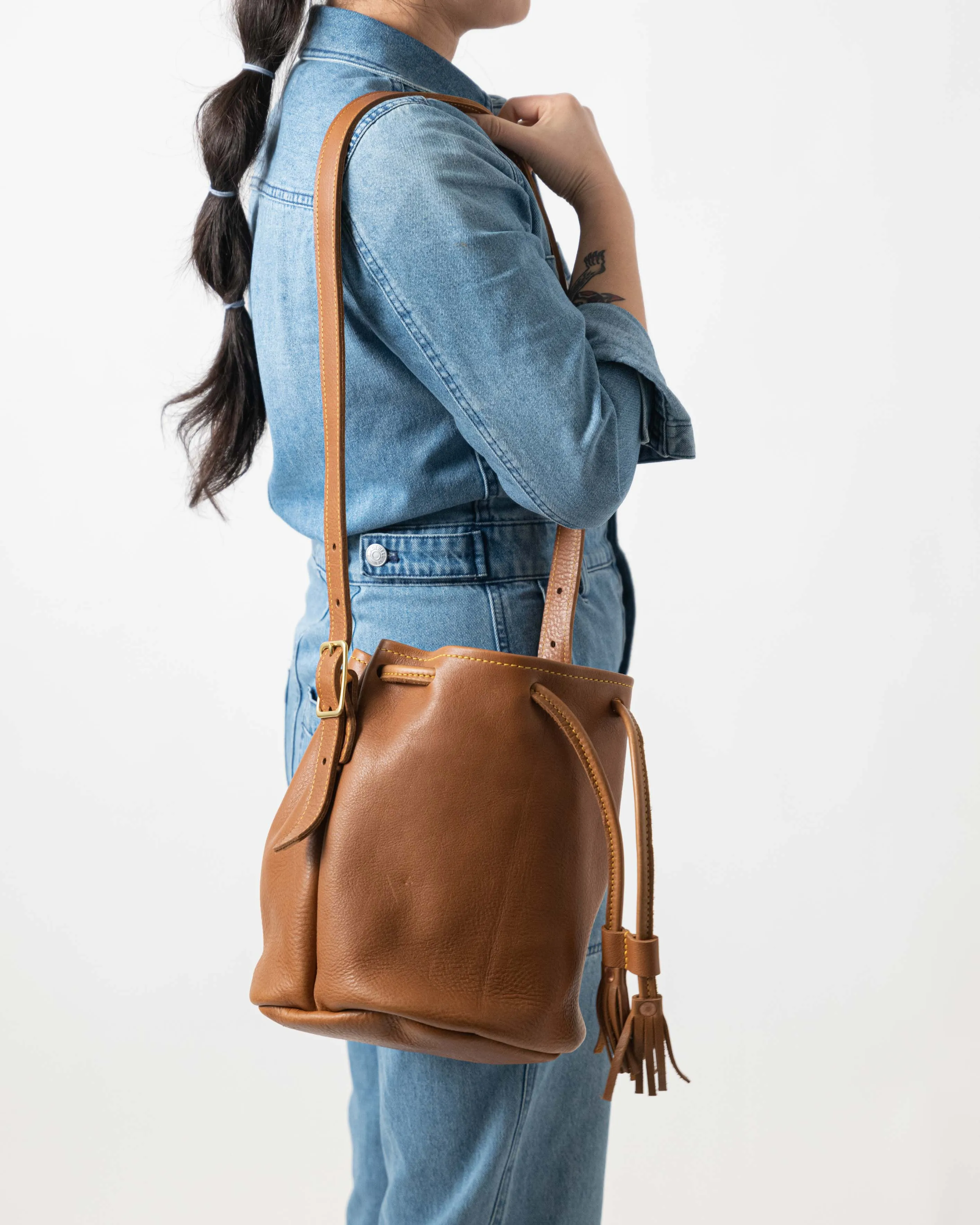 Cognac Cypress Bucket Bag