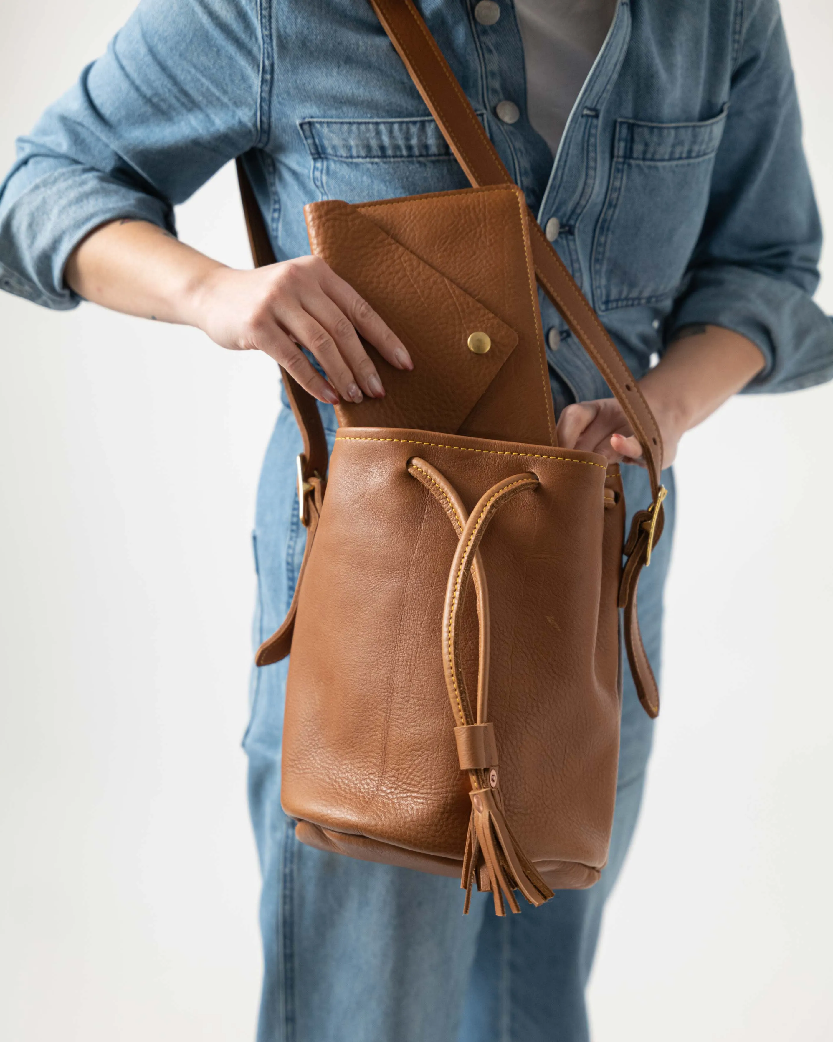 Cognac Cypress Bucket Bag