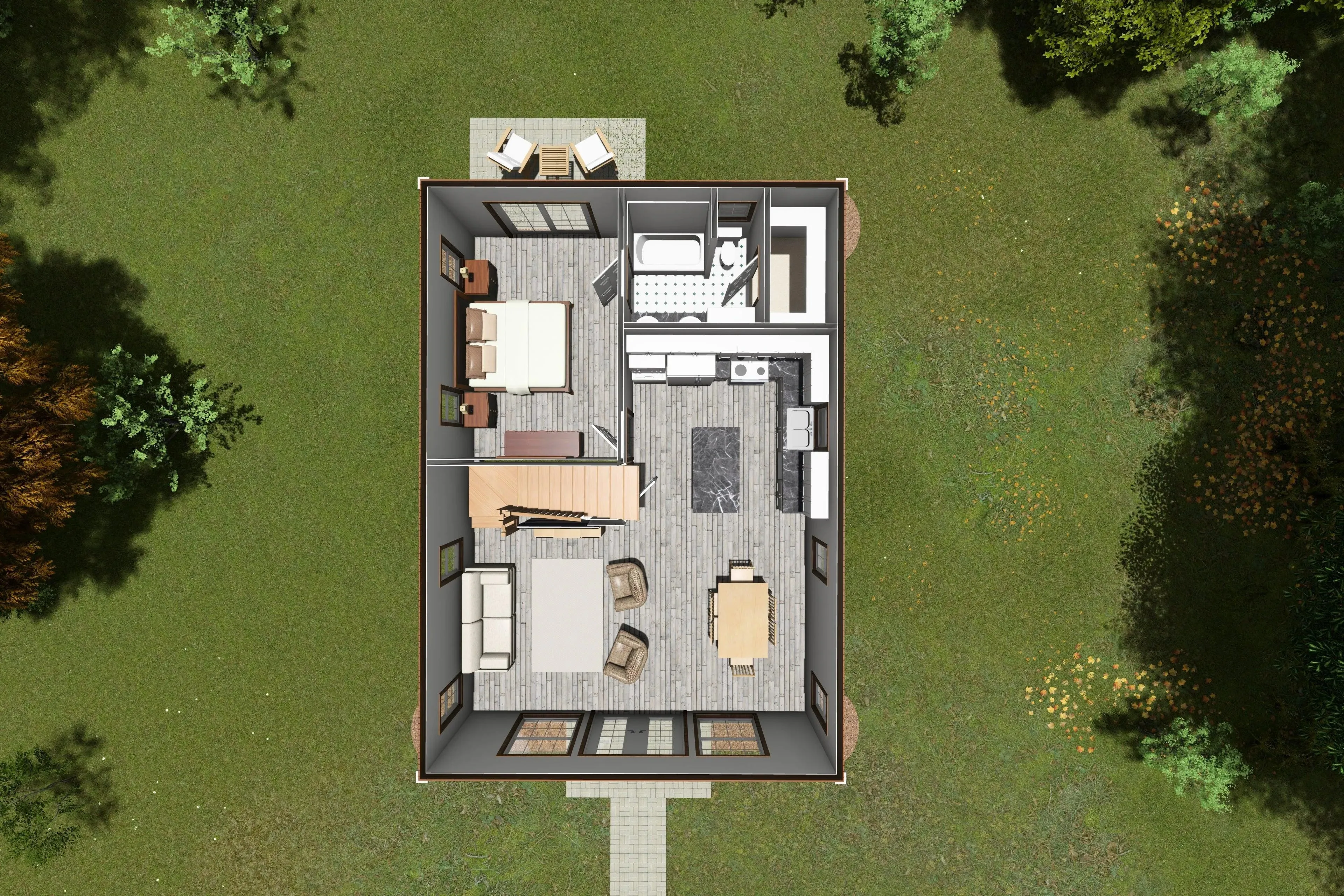 Compact and Functional Two-Bedroom Home Perfect for Small Families