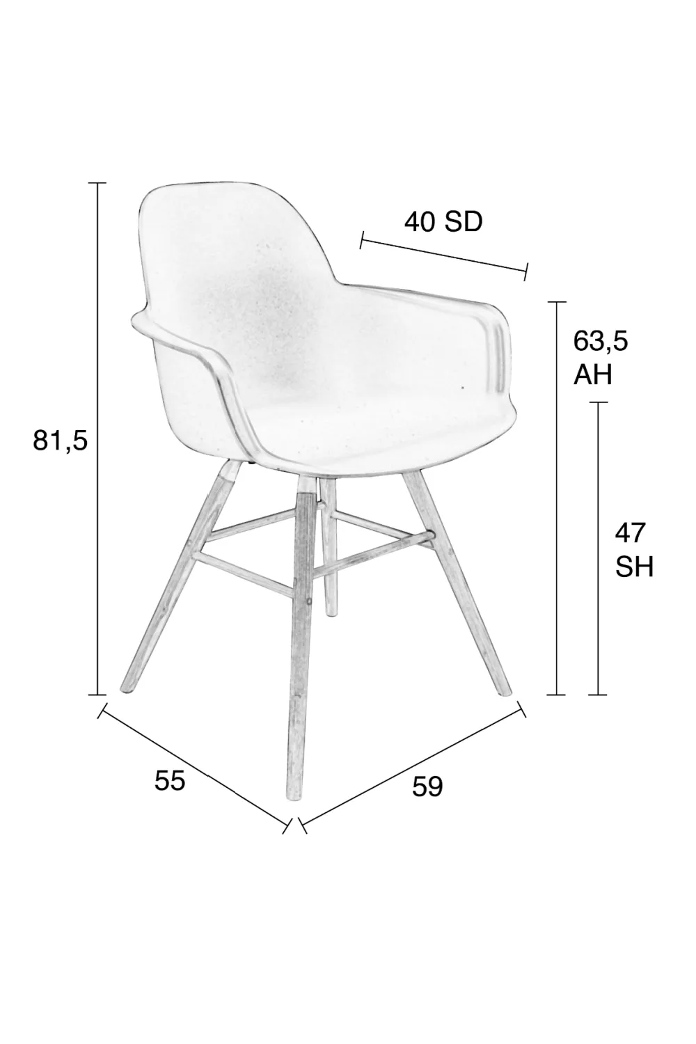 Dark Gray Molded Dining Armchairs (2) | Zuiver Albert Kuip