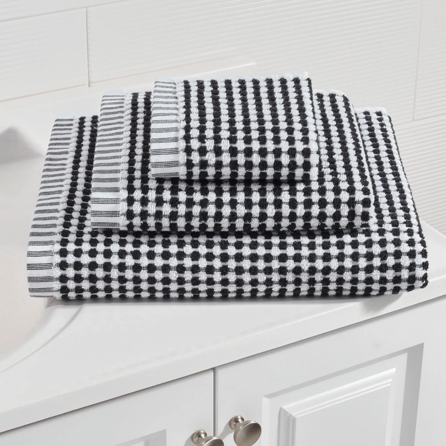 Dash & Albert Ceylon Black & White Towels