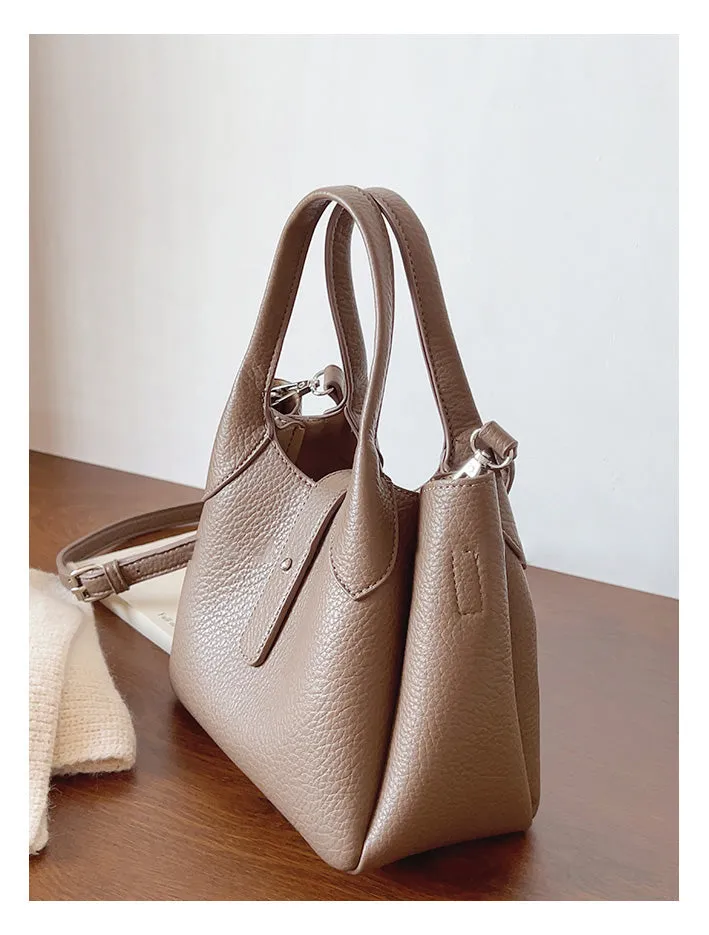 Elena Handbags Chic Leather Bucket Bag