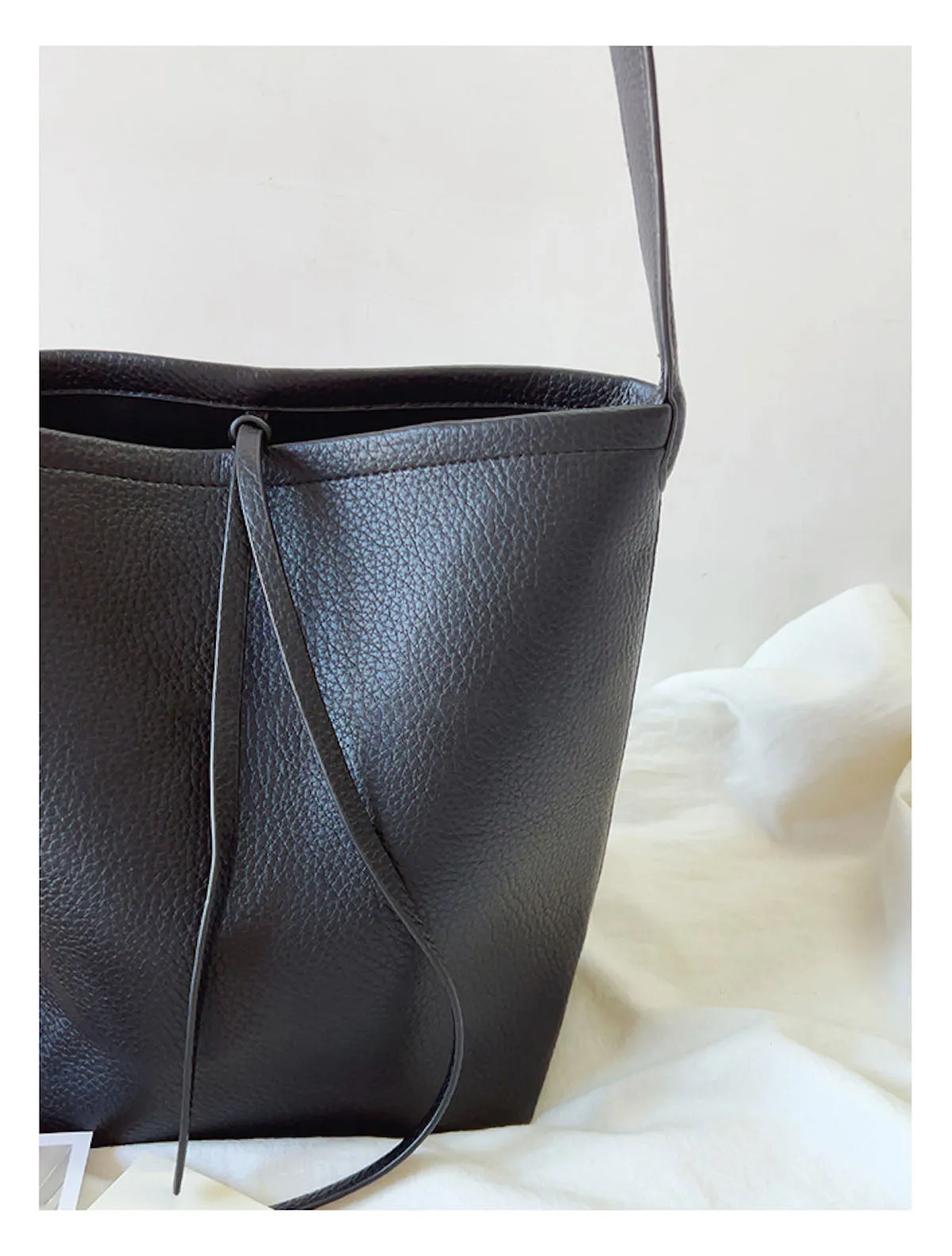 Elena Handbags Chic Leather Bucket Bag