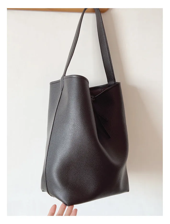 Elena Handbags Chic Leather Bucket Bag