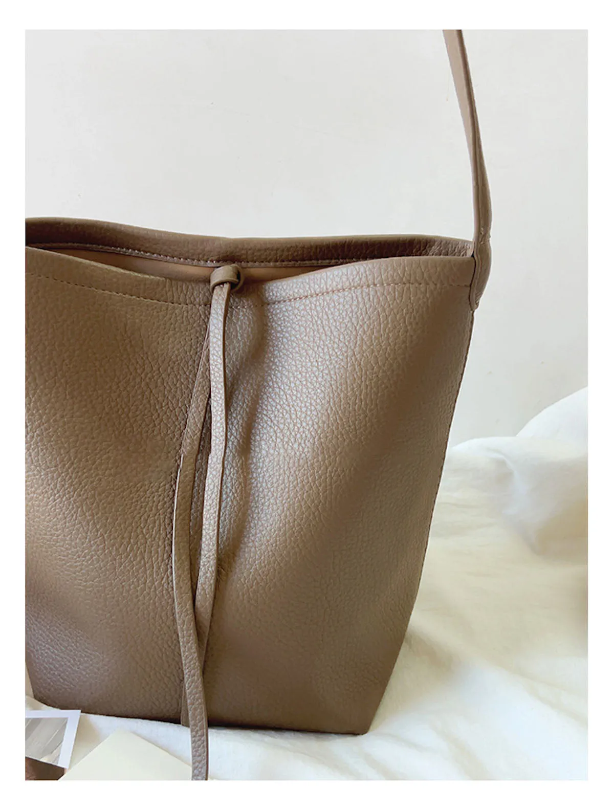 Elena Handbags Chic Leather Bucket Bag