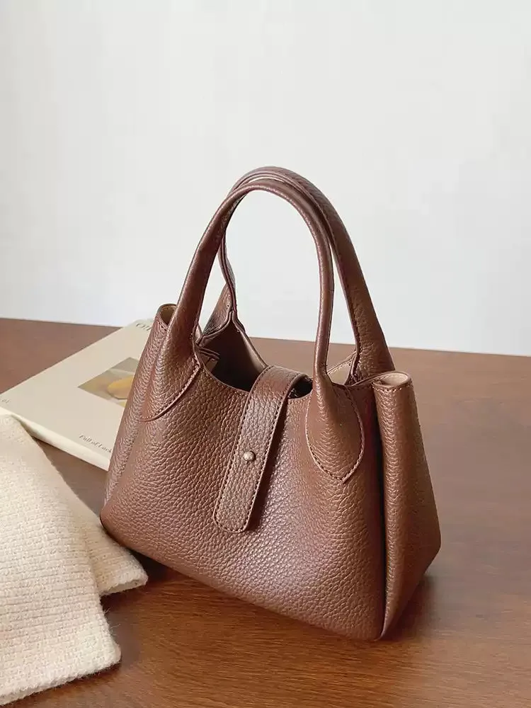 Elena Handbags Chic Leather Bucket Bag