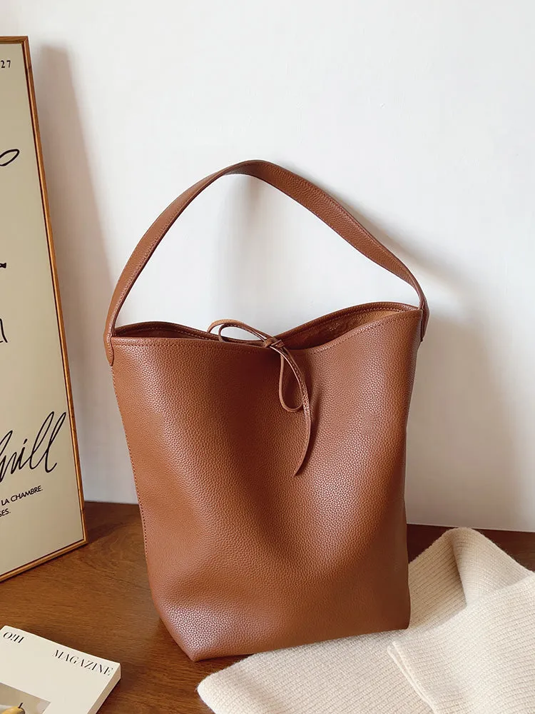 Elena Handbags Chic Leather Bucket Bag