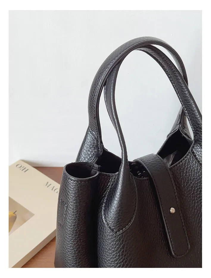 Elena Handbags Chic Leather Bucket Bag