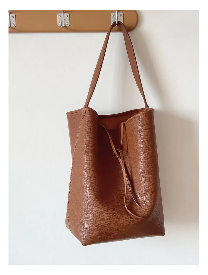 Elena Handbags Chic Leather Bucket Bag