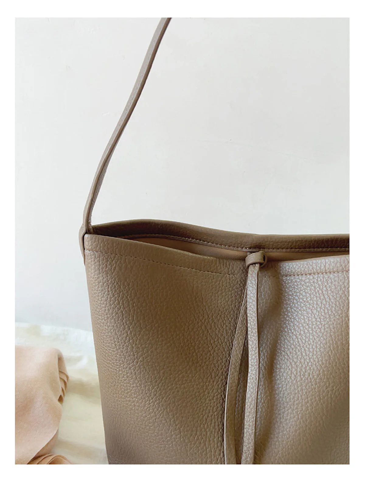 Elena Handbags Chic Leather Bucket Bag