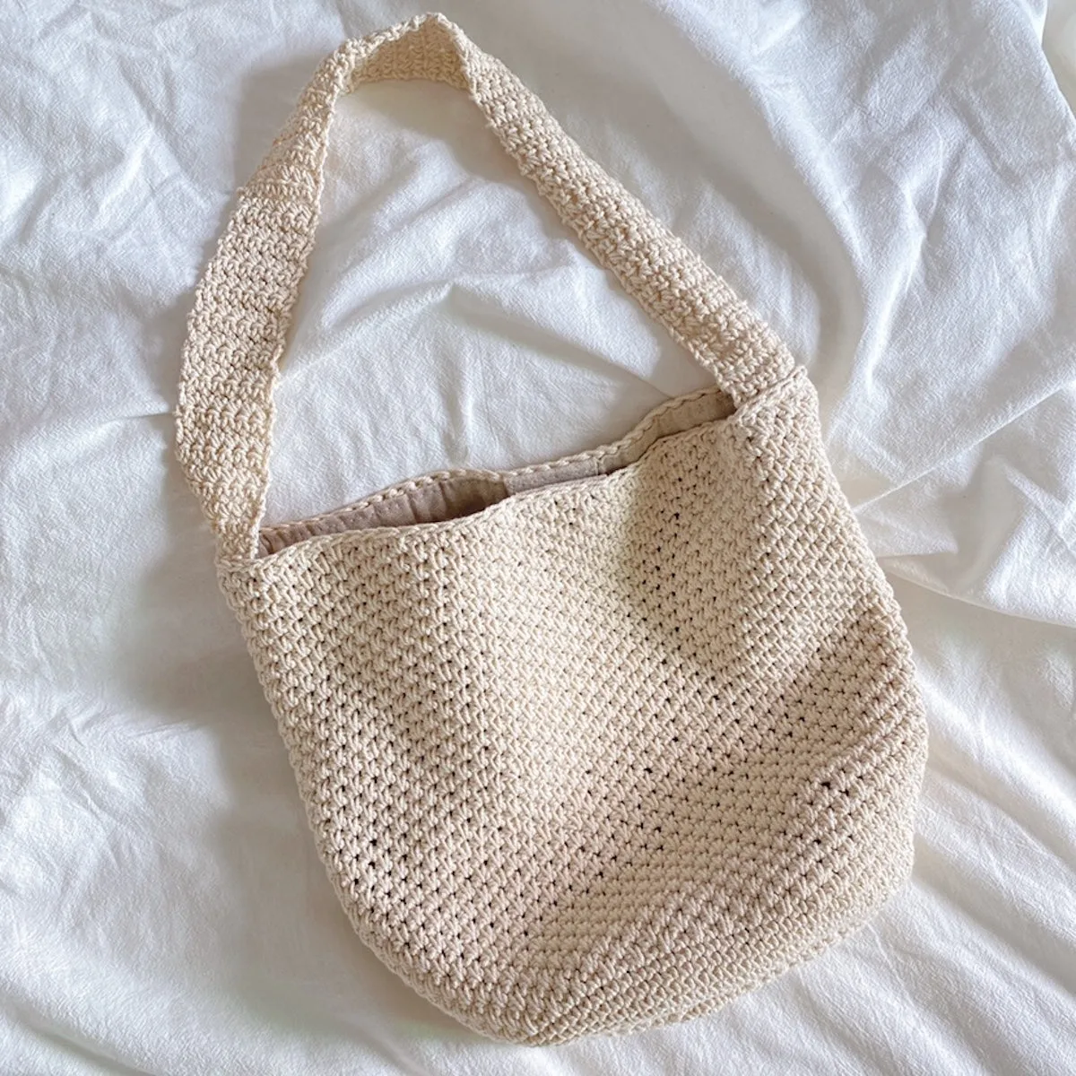 Elena Handbags Retro Style Minimalistic Cotton Bucket Bag