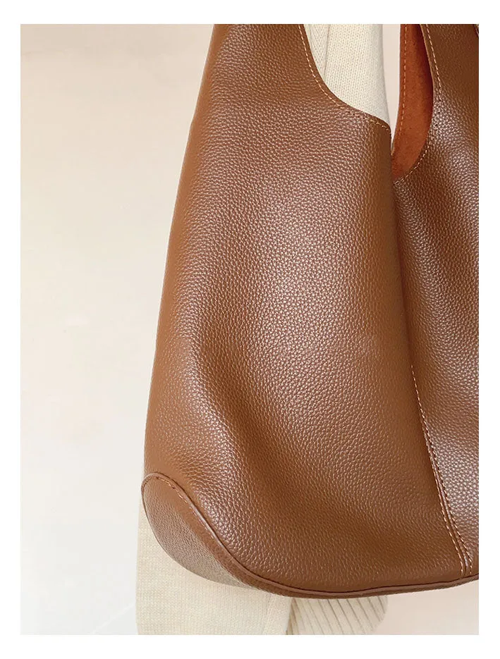 Elena Handbags Simple Leather Tote Bag