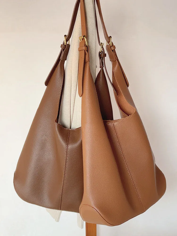 Elena Handbags Simple Leather Tote Bag