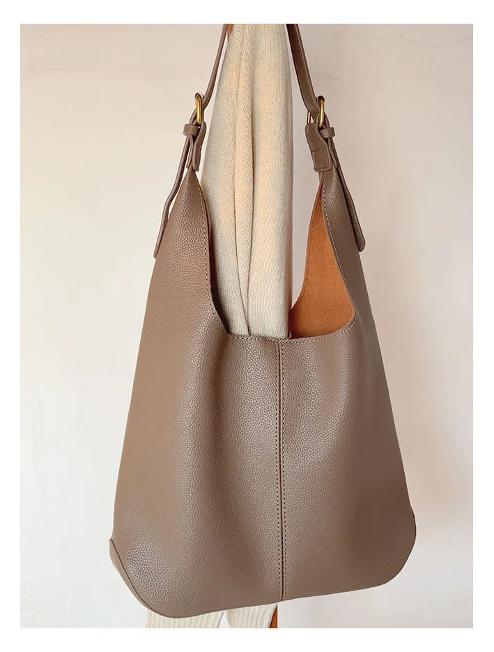 Elena Handbags Simple Leather Tote Bag