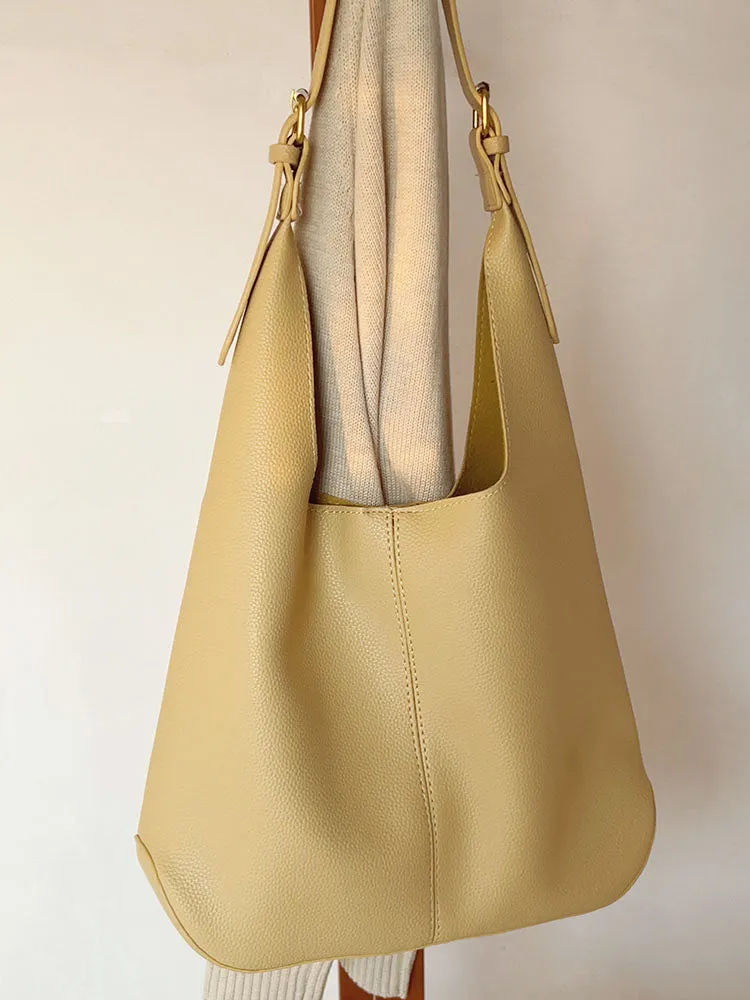 Elena Handbags Simple Leather Tote Bag