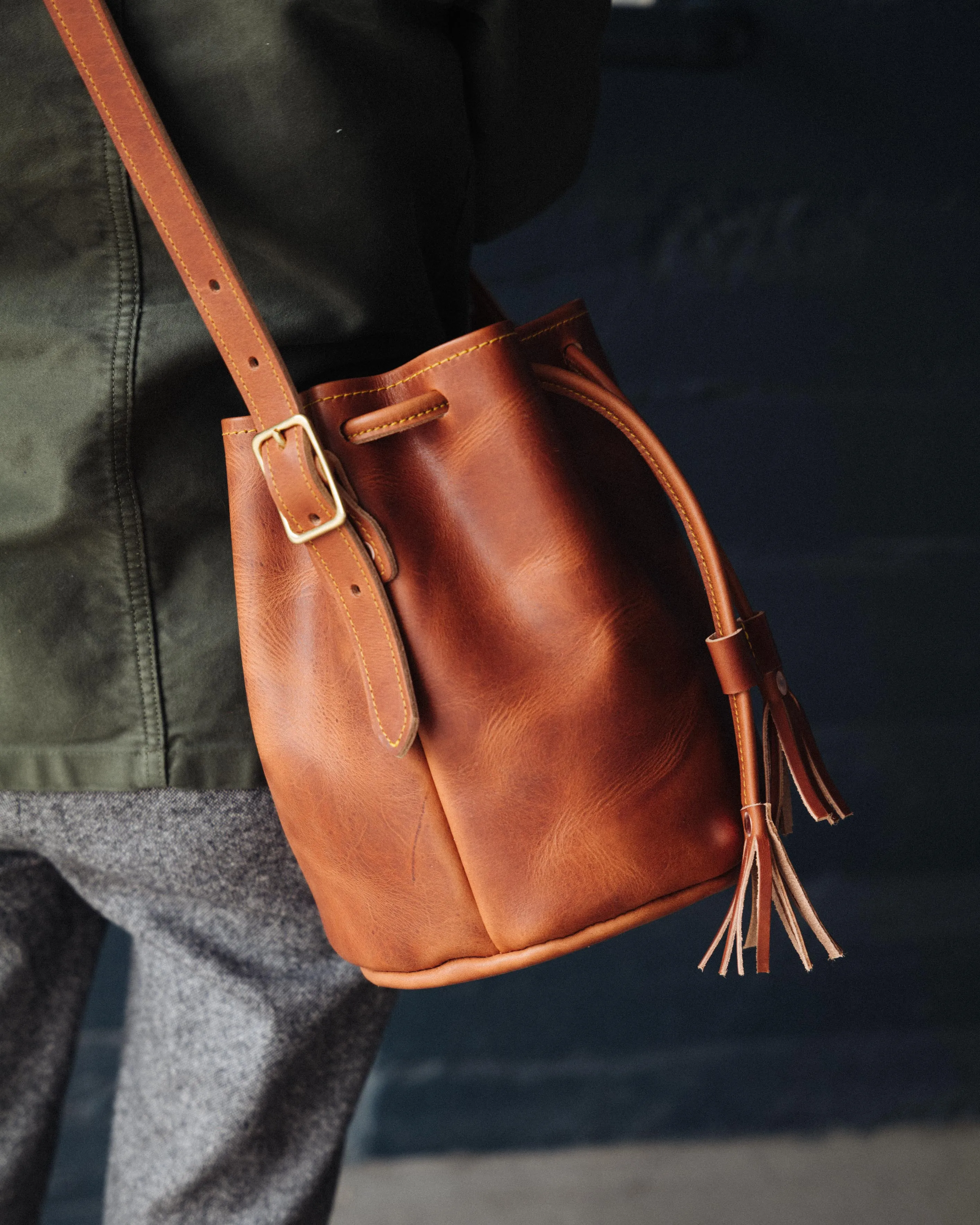 English Tan Dublin Bucket Bag