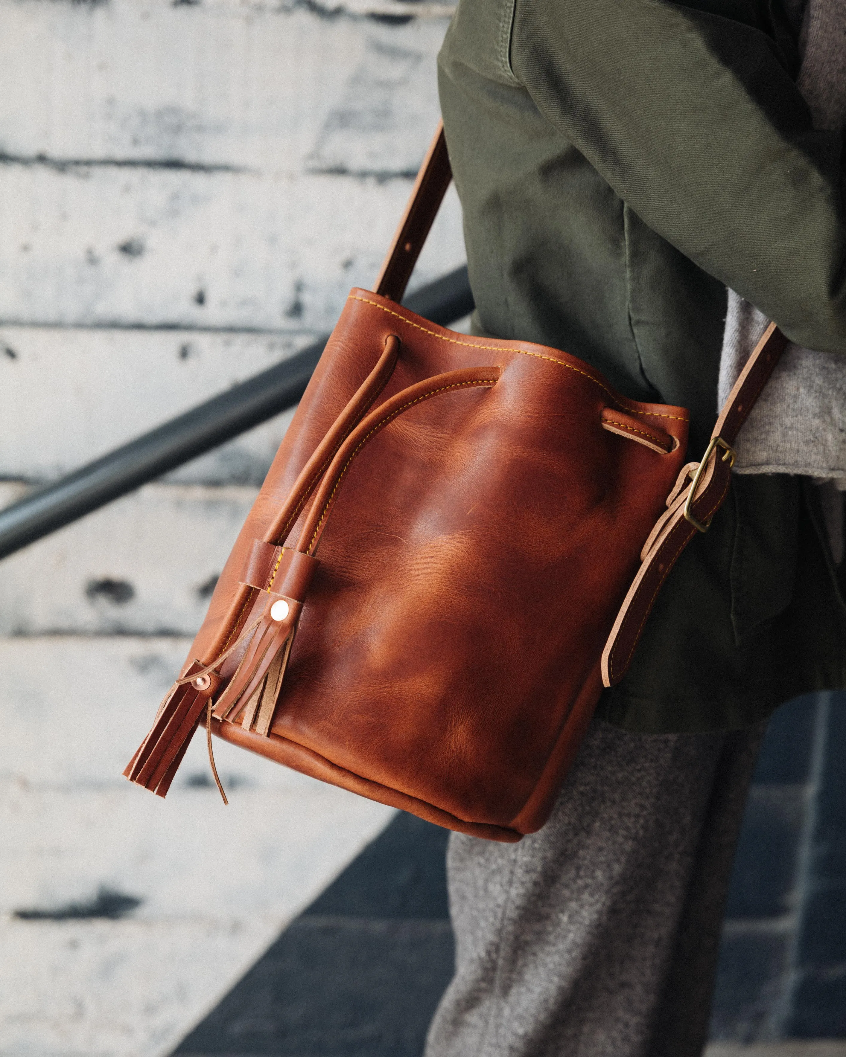 English Tan Dublin Bucket Bag