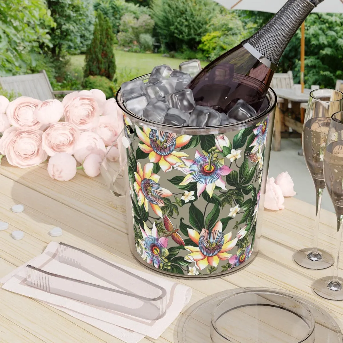 Floral Passion Ice Bucket with Tongs