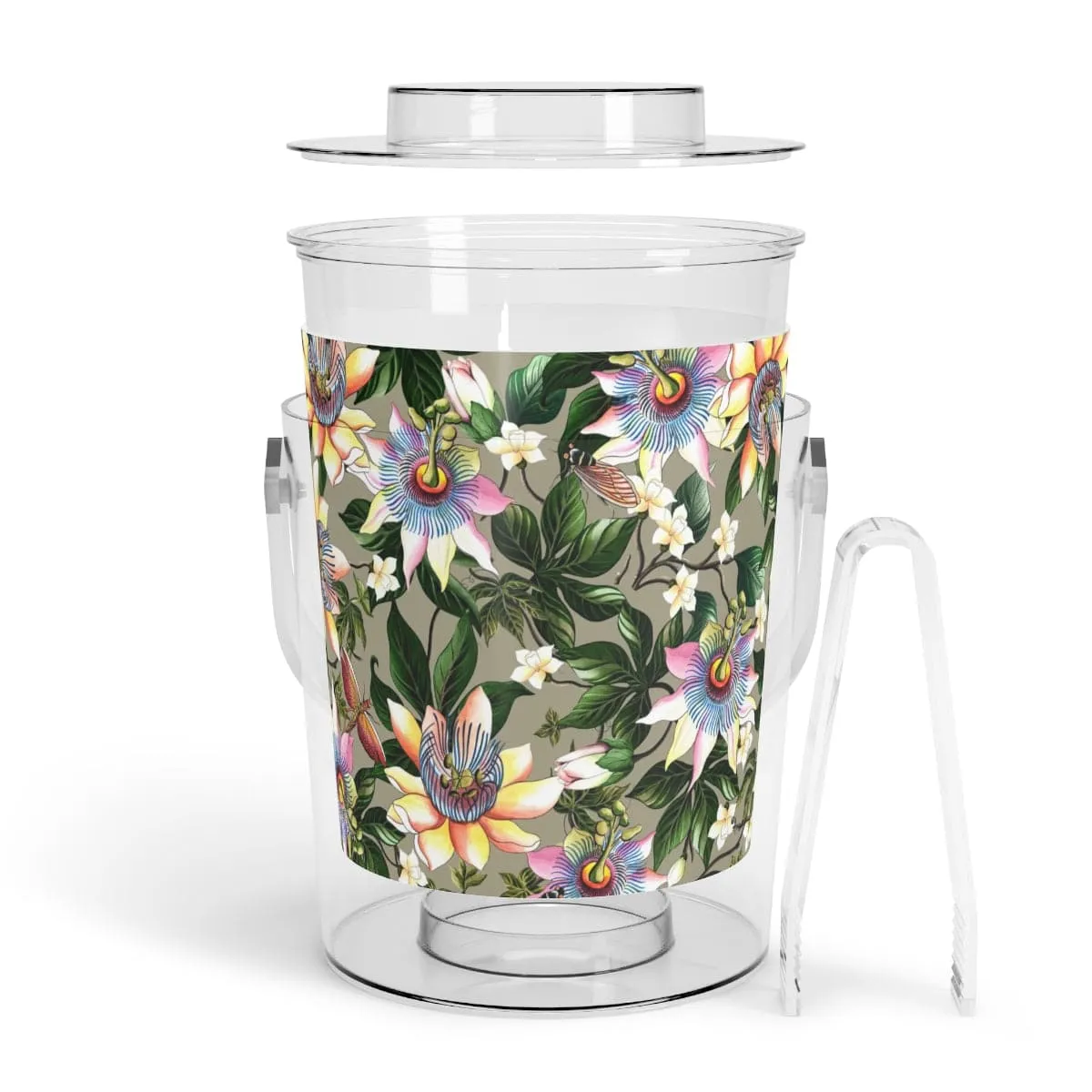 Floral Passion Ice Bucket with Tongs