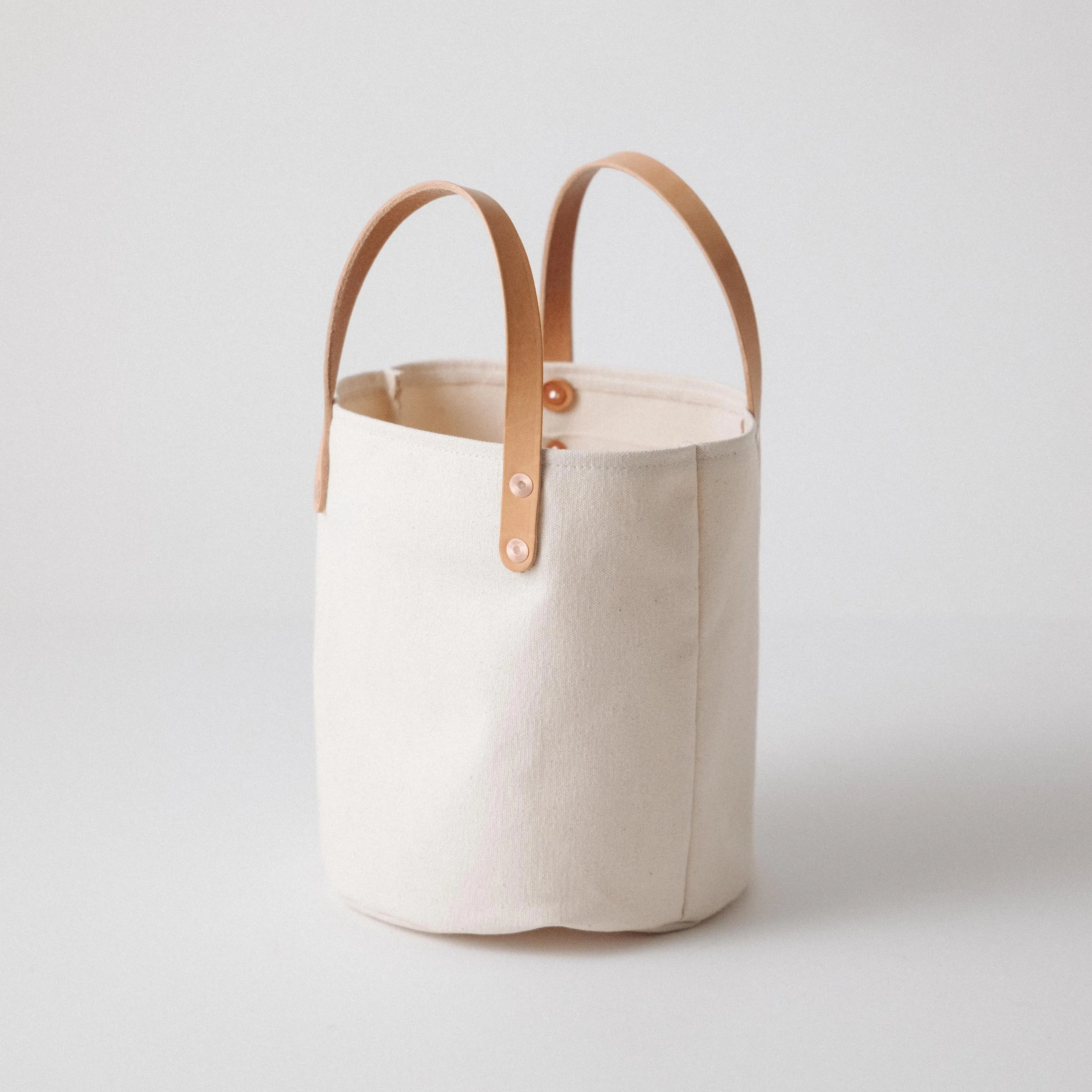 Heather Blue Canvas Bucket Tote