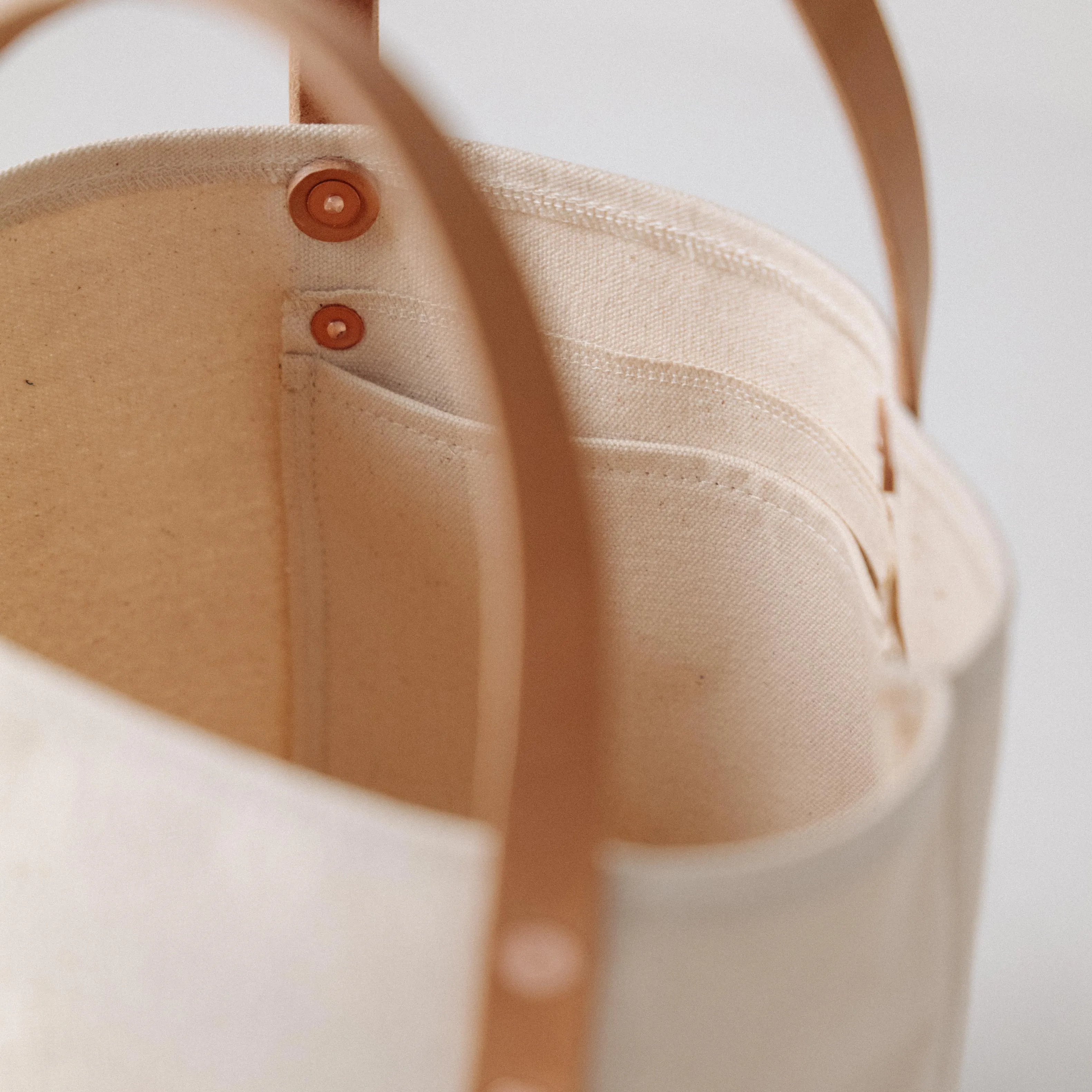 Heather Blue Canvas Bucket Tote