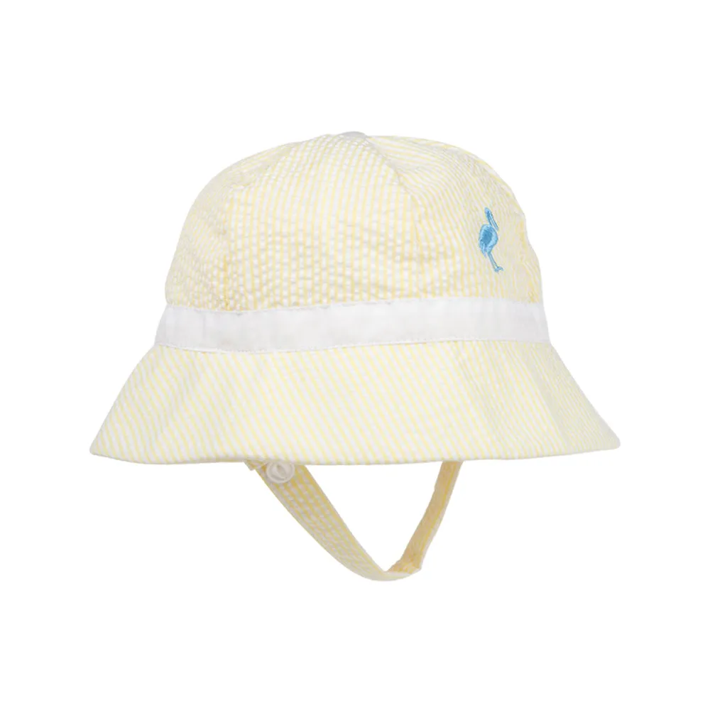 Henry's Boating Bucket - Seaside Sunny Yellow Seersucker with Worth Avenue White