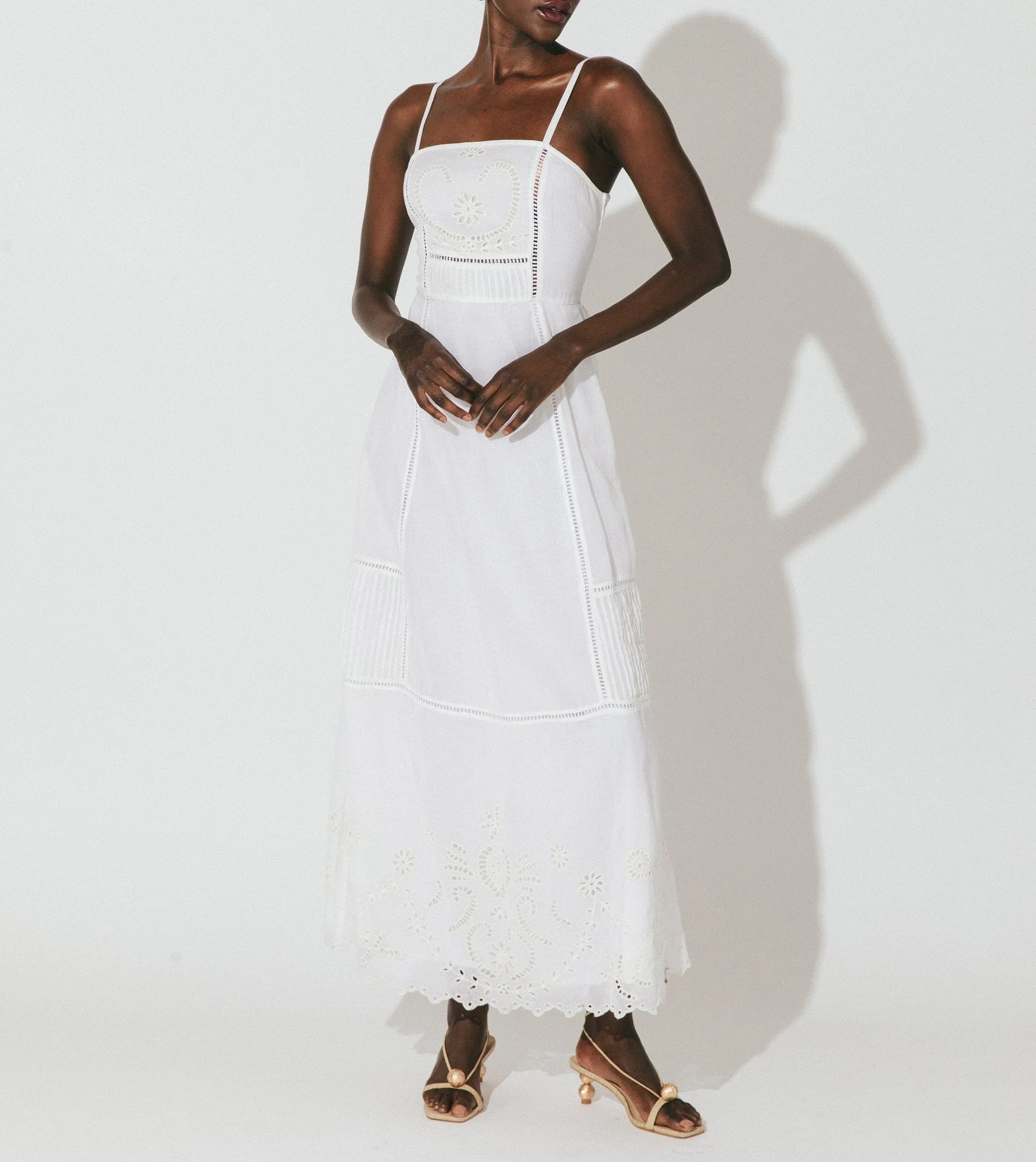 Nancie Ankle Dress | Ivory