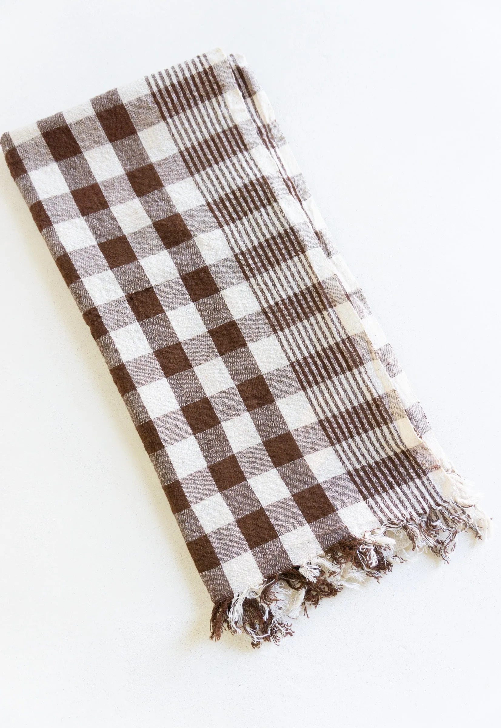 Natural Dye Check Kitchen Towel