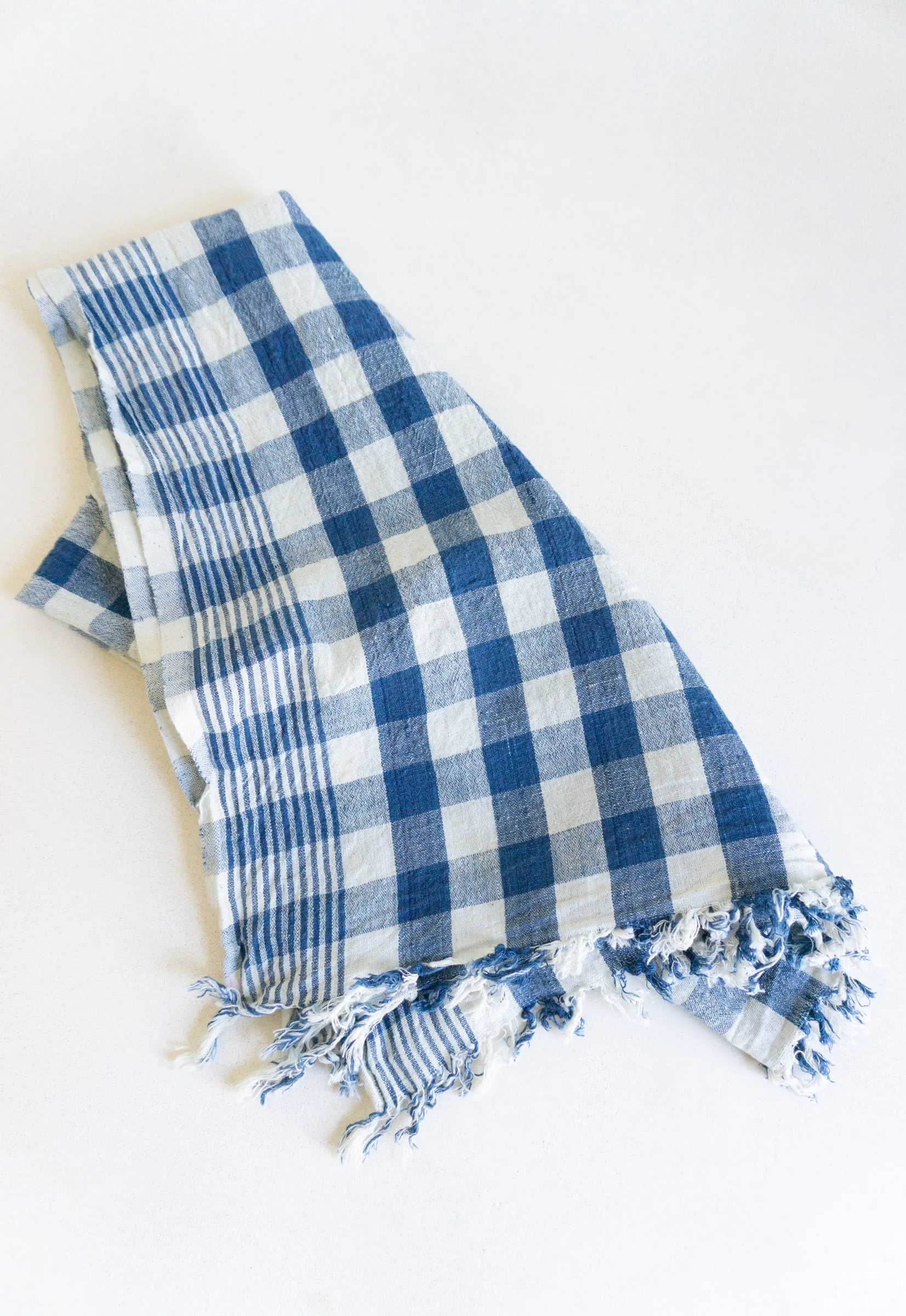 Natural Dye Check Kitchen Towel